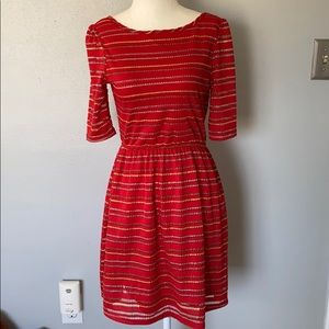 ModCloth metallic striped holiday dress